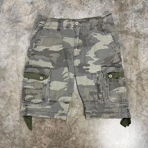Blu Law Camo Y2K Skater Cargo Shorts Size 34